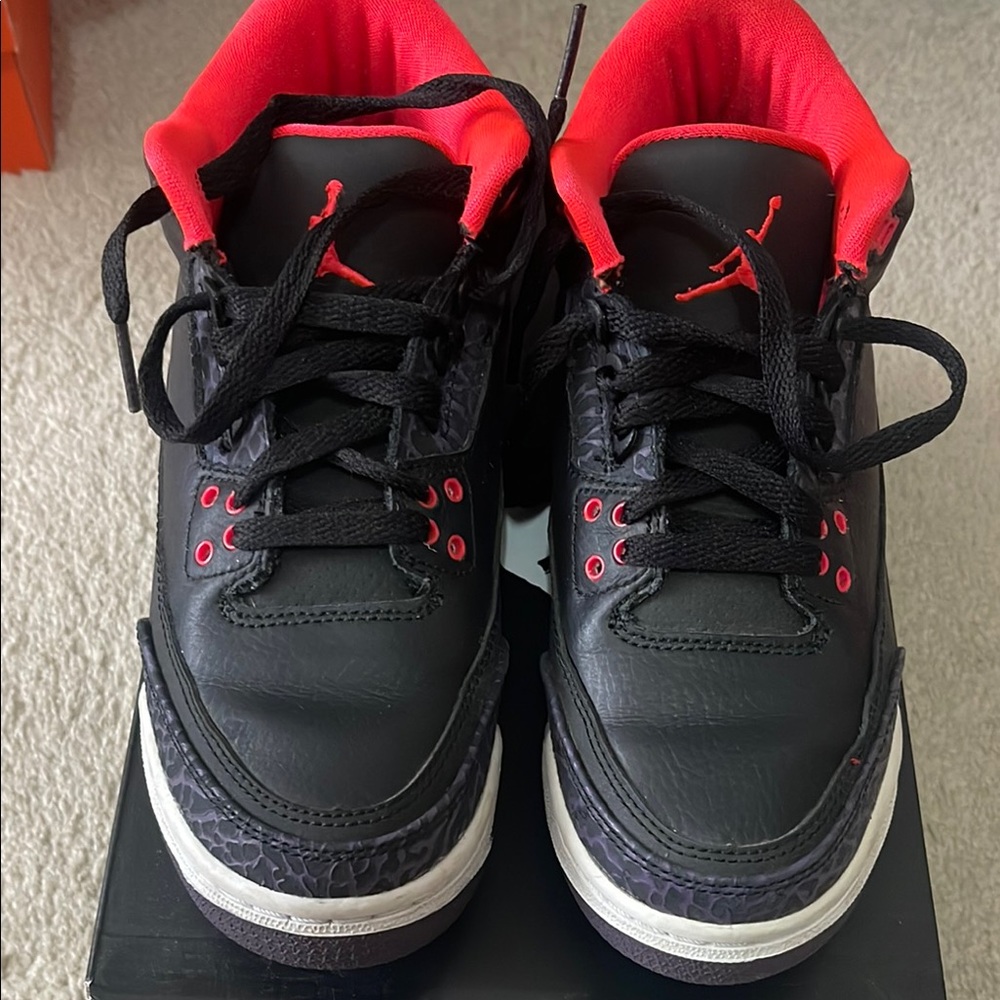 Jordan Kids Black and Red Sneakers